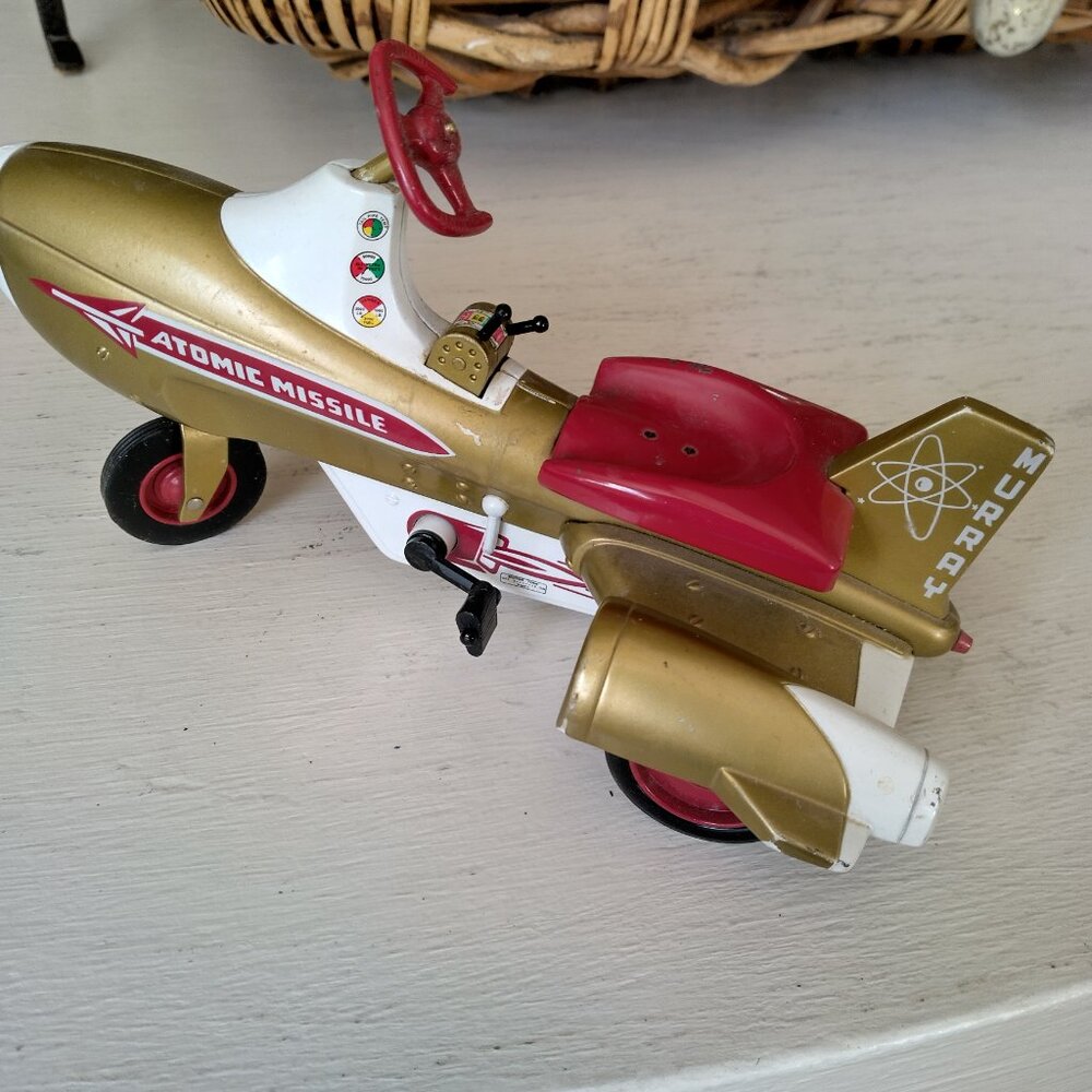 Rocket Car, metal toy, vintage. Unique, rare, moving parts, great condition